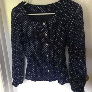 🎀ANJAC - VINTAGE Navy Blue Blouse